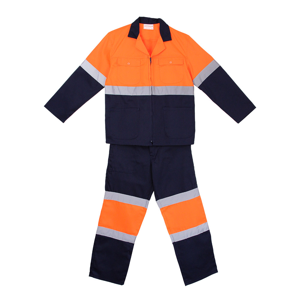 High Vis Worksuit 2 Tone, Bronson Protective Clothing